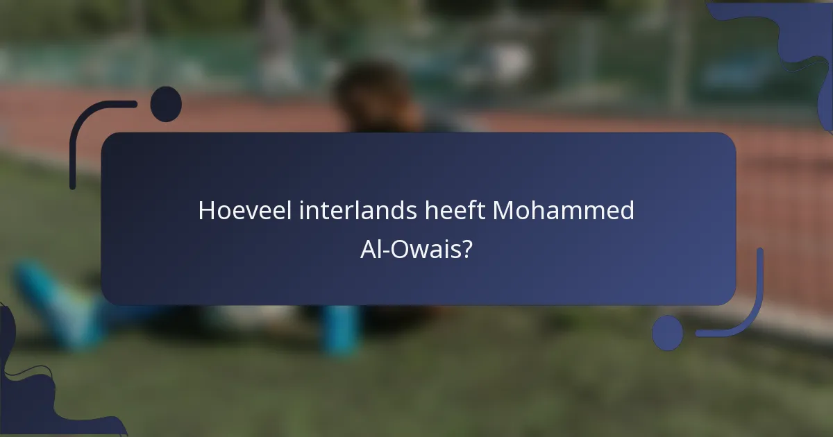 Hoeveel interlands heeft Mohammed Al-Owais?
